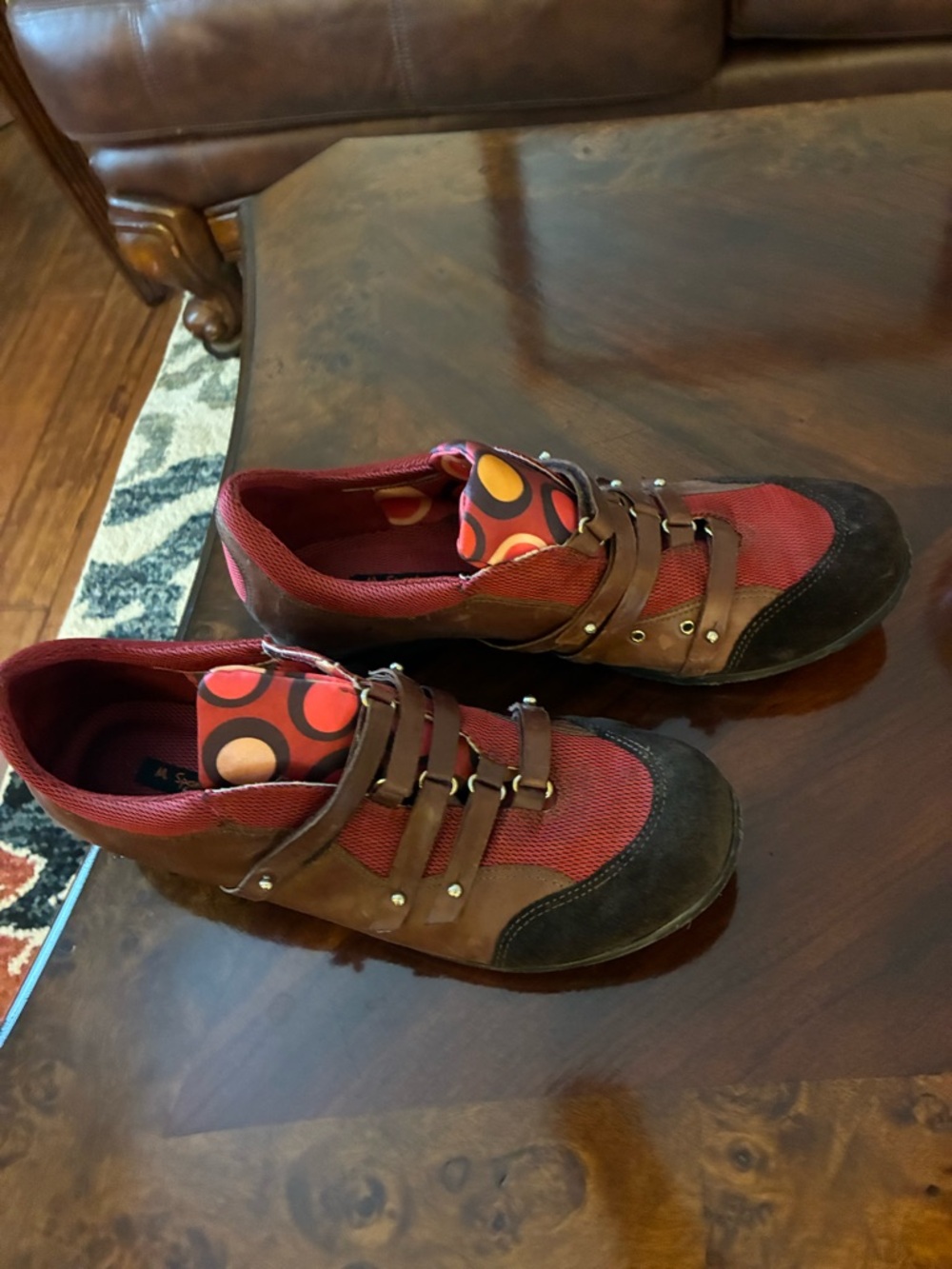 Women’s Red and Brown Casual Lace-Style Sneakers